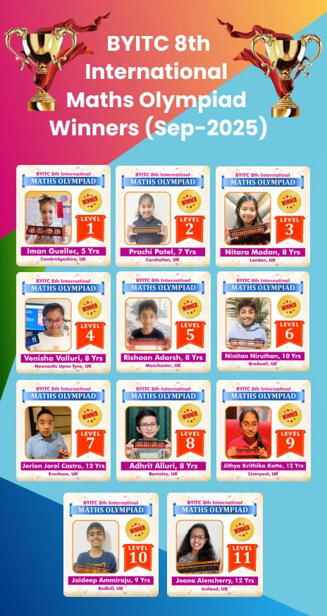 BYITC 8th International Maths Olympiad Winners